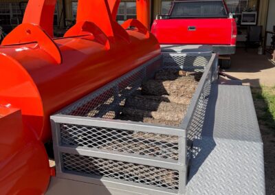 wood fuel rack for smoker BBQ trailer